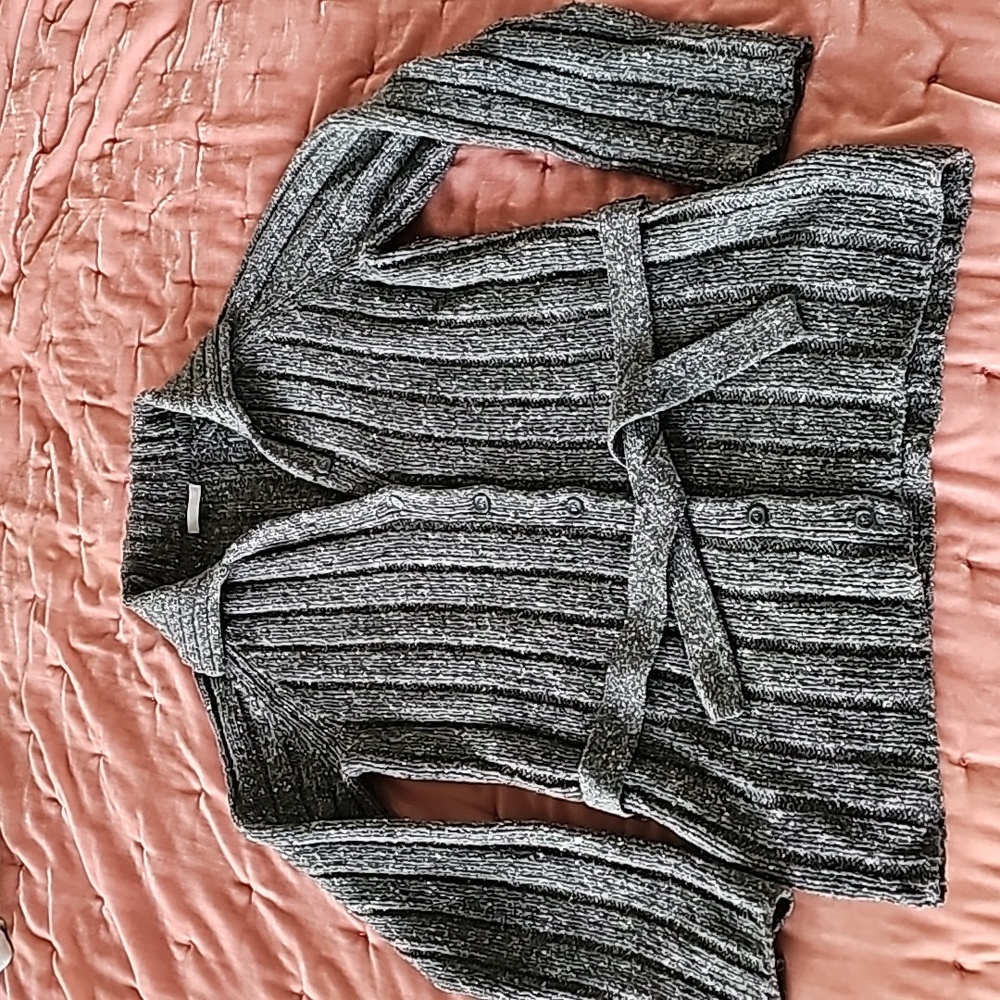J.Crew Wool Sweater Belted Gray Cardigan Coat
